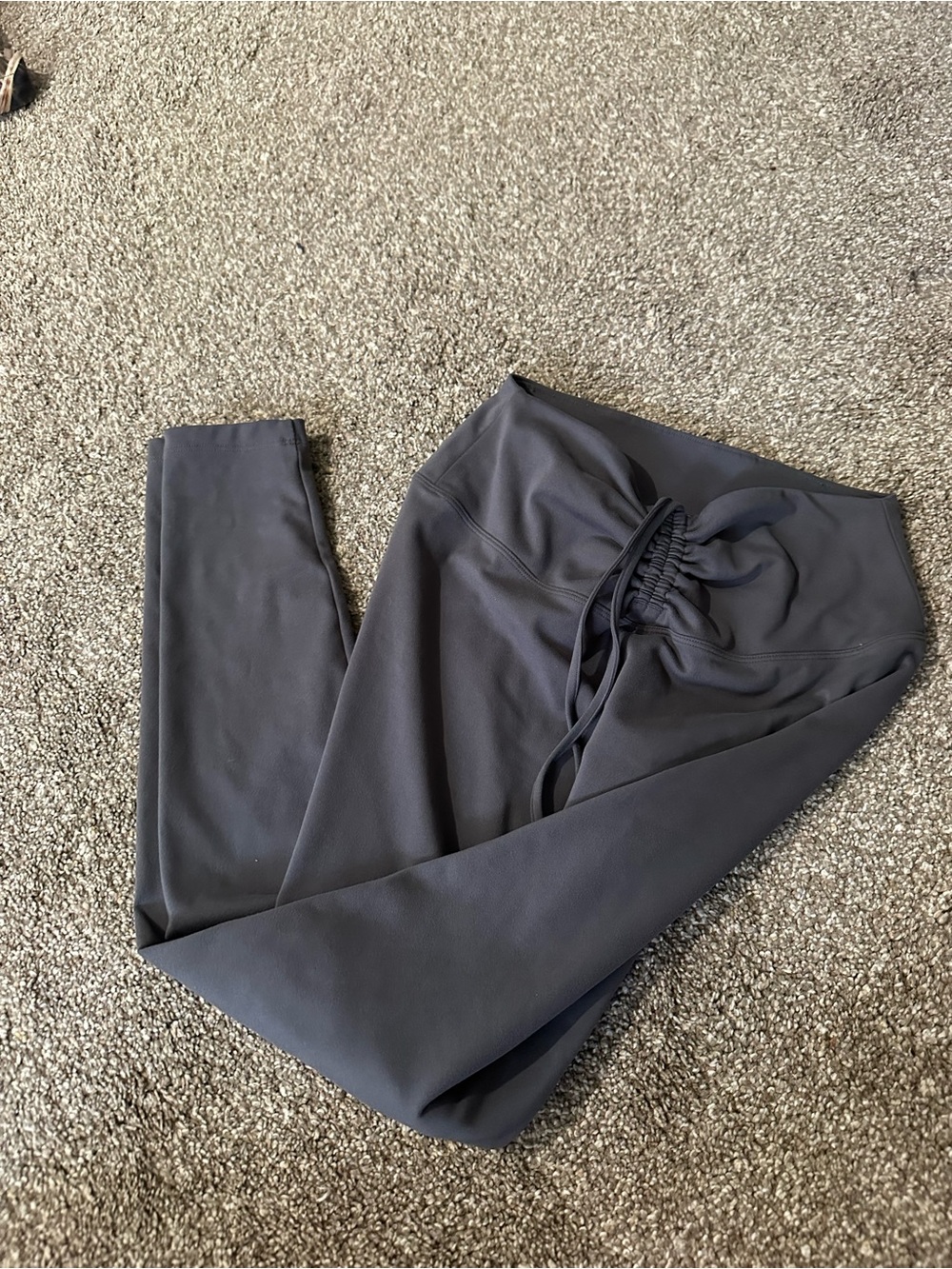 ActiveVS pink Drawstring Leggings in Charcoal
